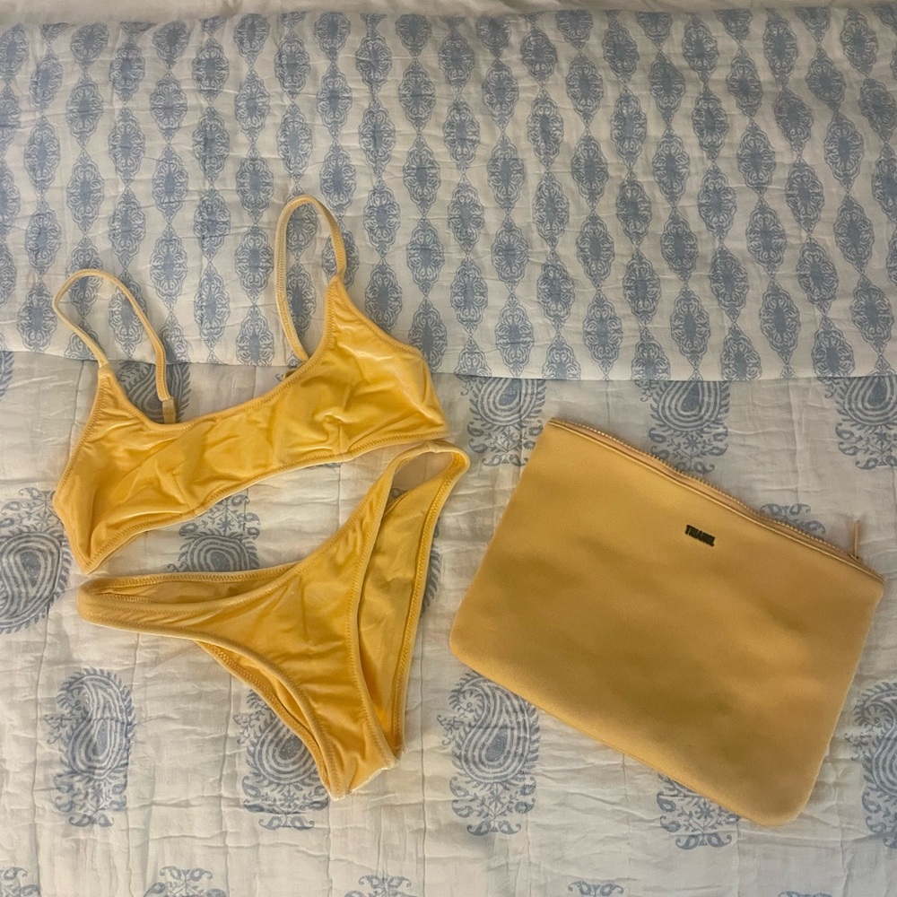 Triangl Swimwear light orange velvet bikini set